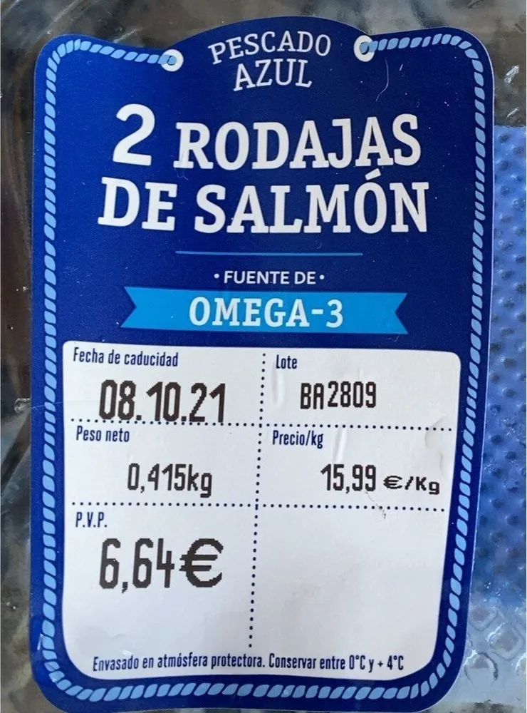2 rodajas de salmon