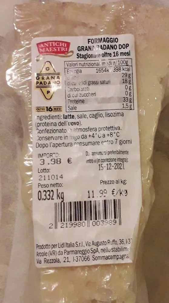 Grana padano dop 16 mesi