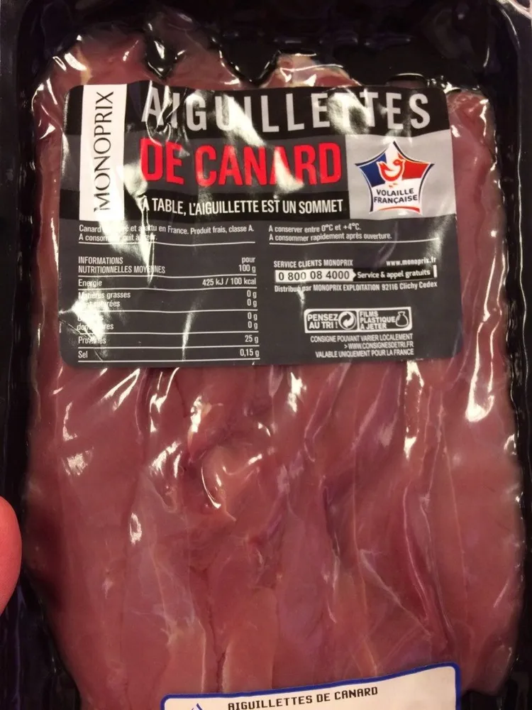 Aiguillettes de canard