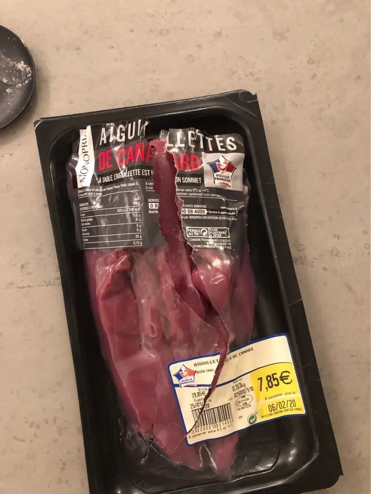 Aiguillettes de canard