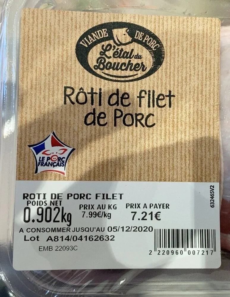 Roti de filet de porc