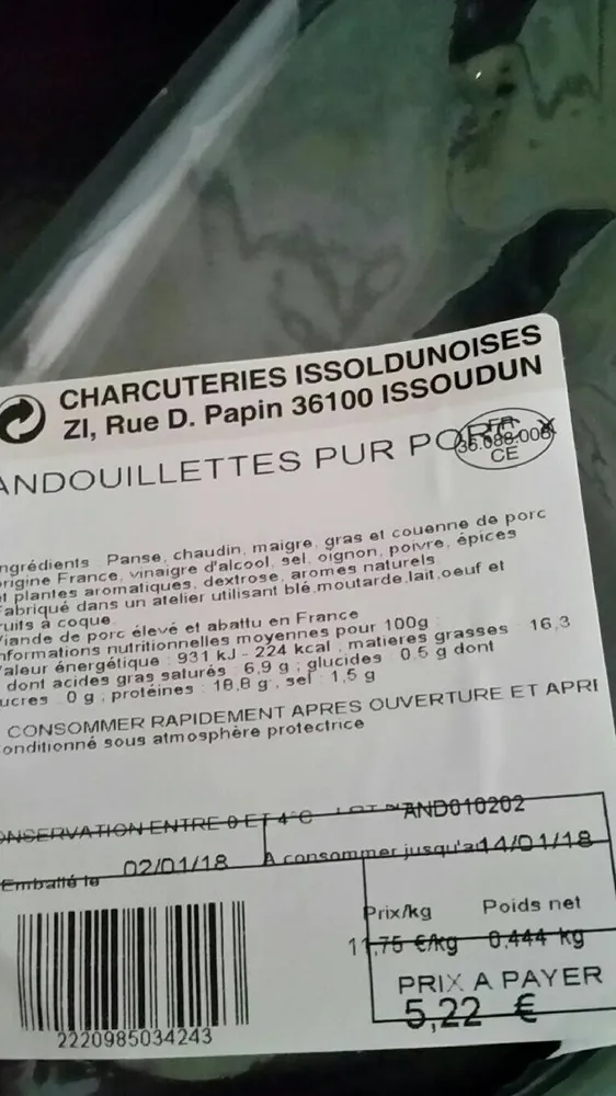 Andouillettes pur porc