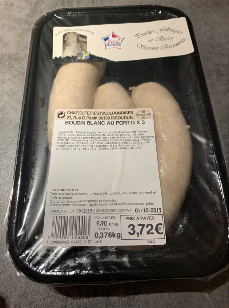 Boudin blanc au porto
