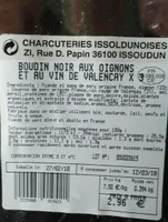 Boudin noir aux oignons et au vin de Valençay