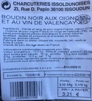 Boidin noir aux oignons et au vin de valencay x3