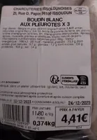 Boudin blanc aux pleurotes