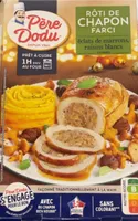 Rôti de chapon farci éclats de marrons, raisins blancs