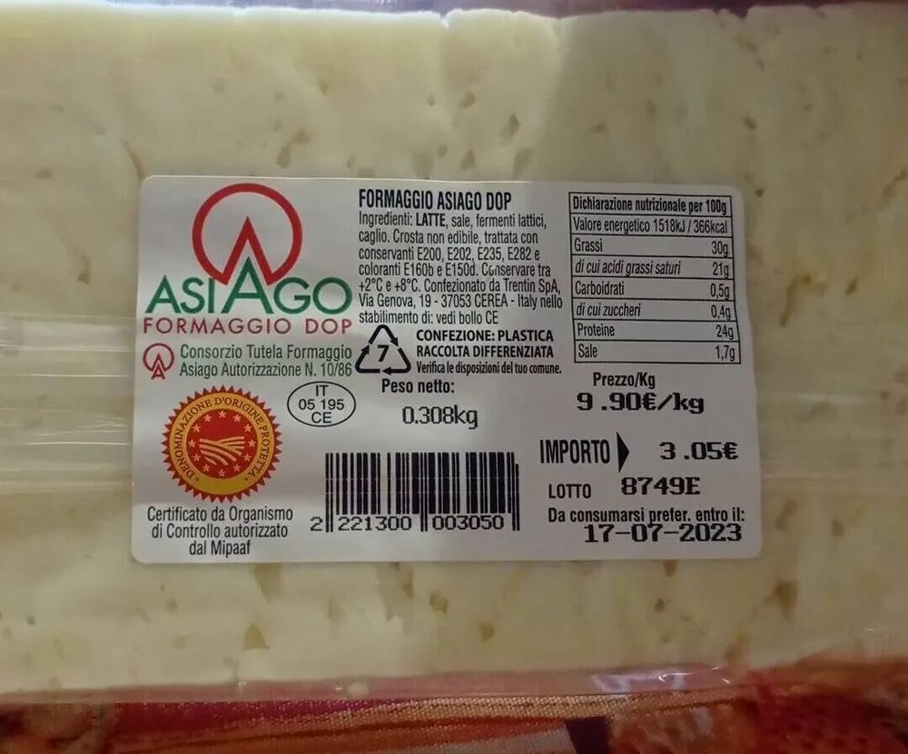 Formaggio Asiago DOP