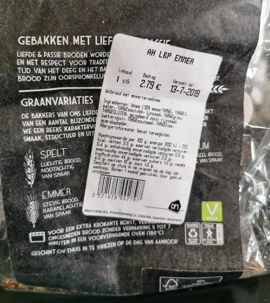 Liefde en passie emmer brood