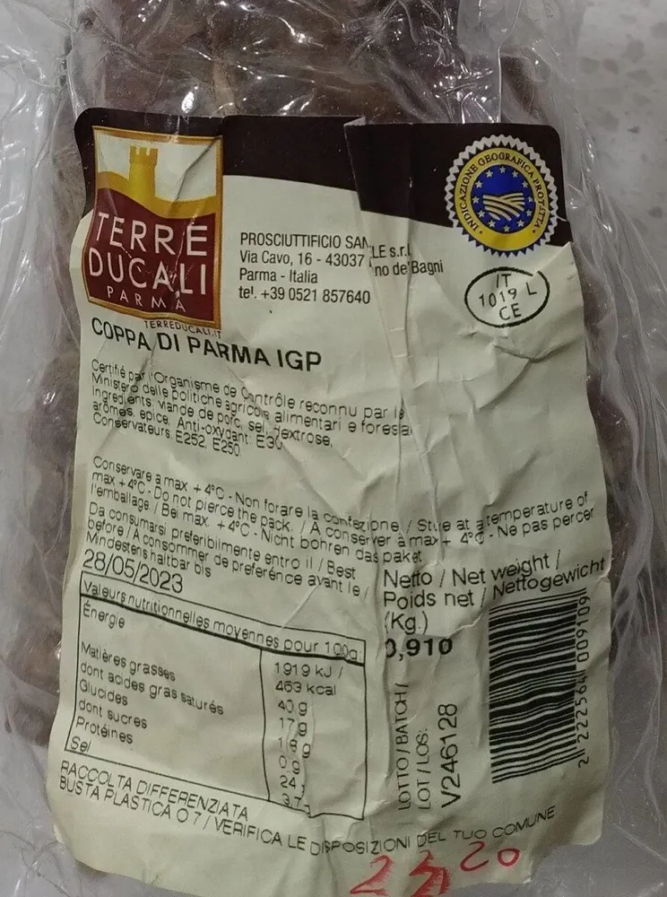 Coppa di carma igp