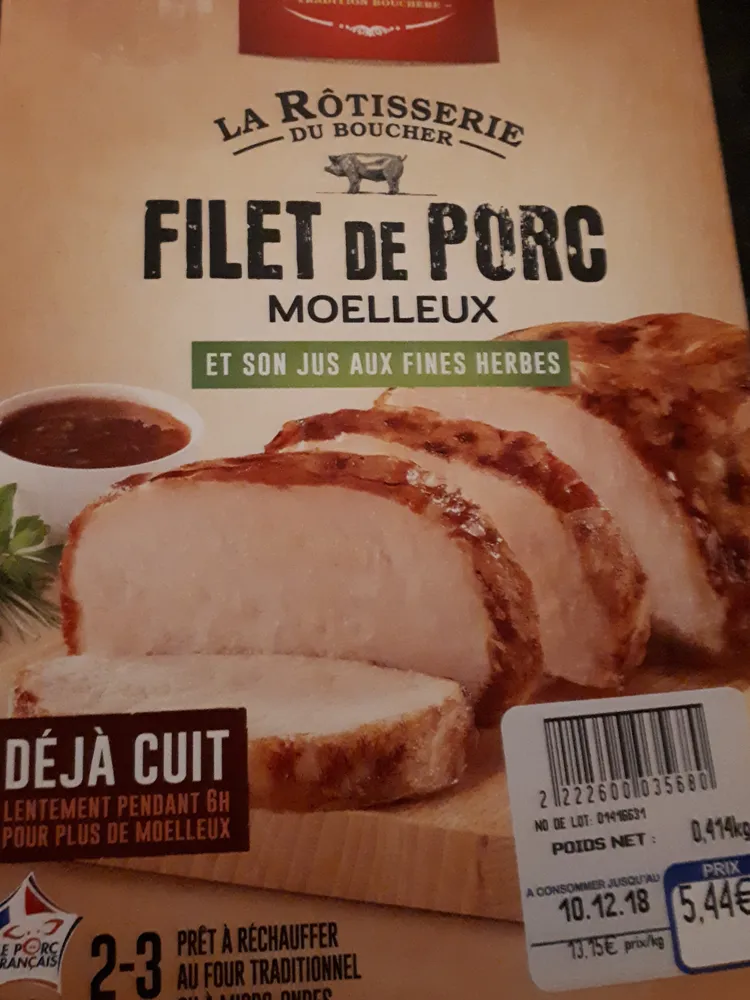 Filet de porc moelleux