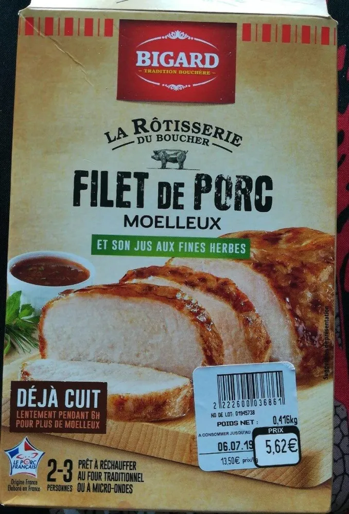 Filet de porc et son jus aux fines herbes