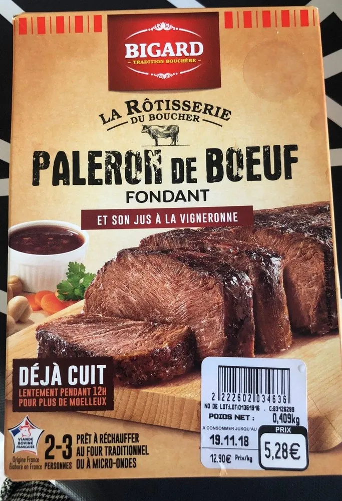 Paleron de boeuf et son jus a la vigneronne