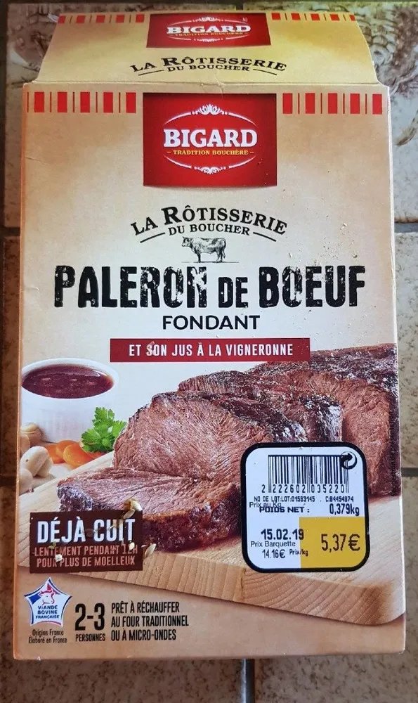 Paleron de boeuf / jus vigneronne