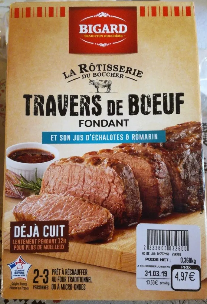 Travers de Boeuf fondant