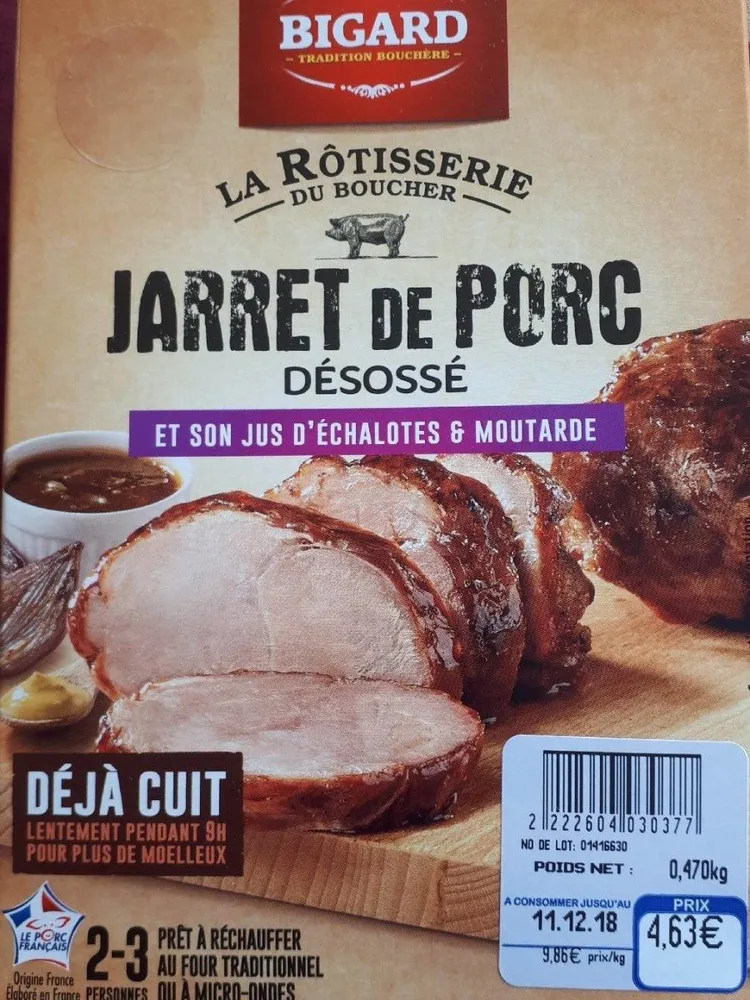 JARRET DE PORC DESOSSE ET SON JUS D'ÉCHALOTES ET MOUTARDE