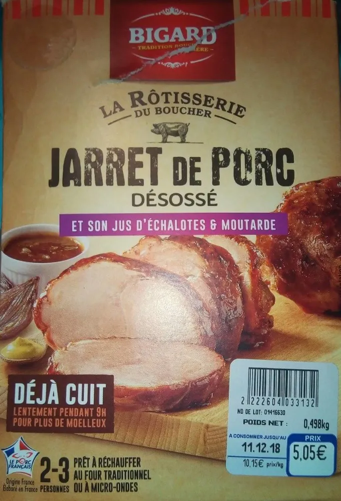 Jarret de porc désossé et son jus d'échalotes & moutarde