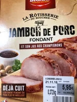 Jambon de porc fondant