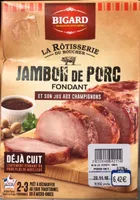 Jambon de porc fondant et son jus de champignons