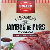 Jambon de porc moelleux et sa sauce aux champignons