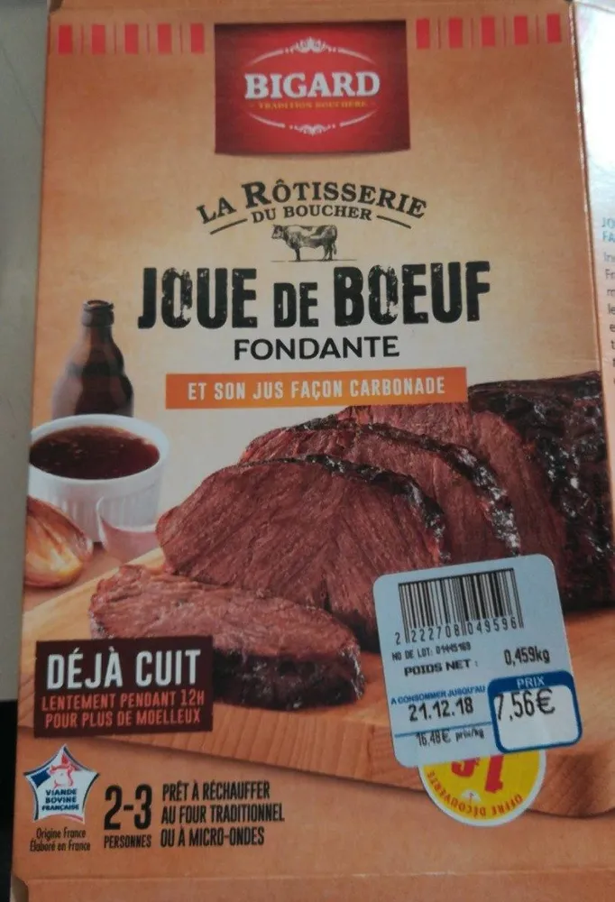 Joue de bœuf fondante et son jus façon carbonade