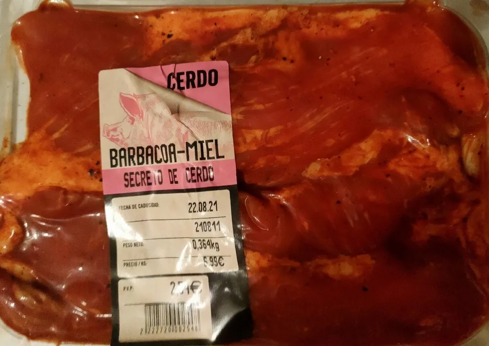 Secreto de cerdo barbacoa-miel