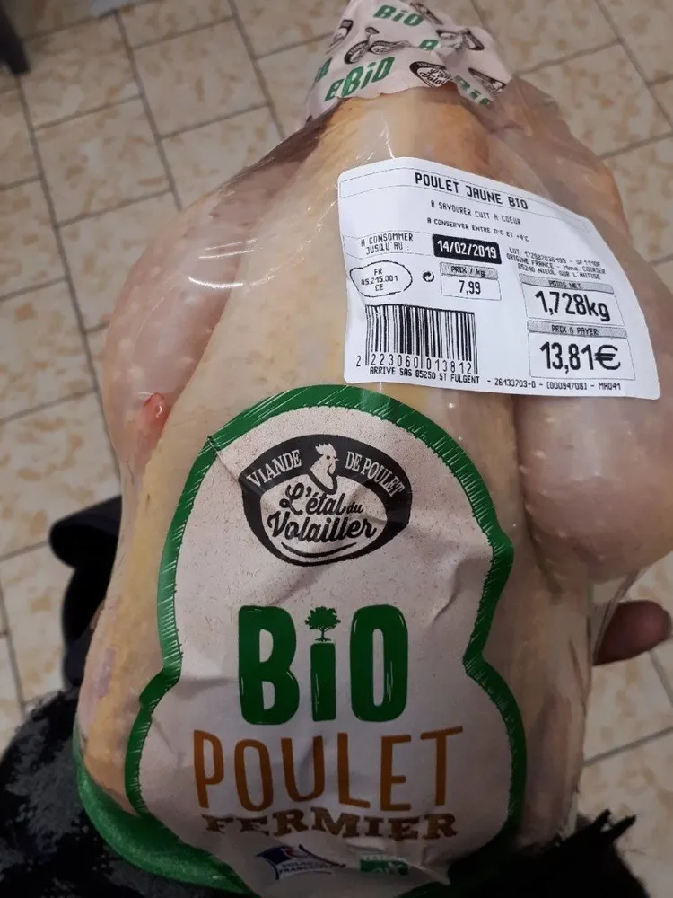 Poulet jaune bio