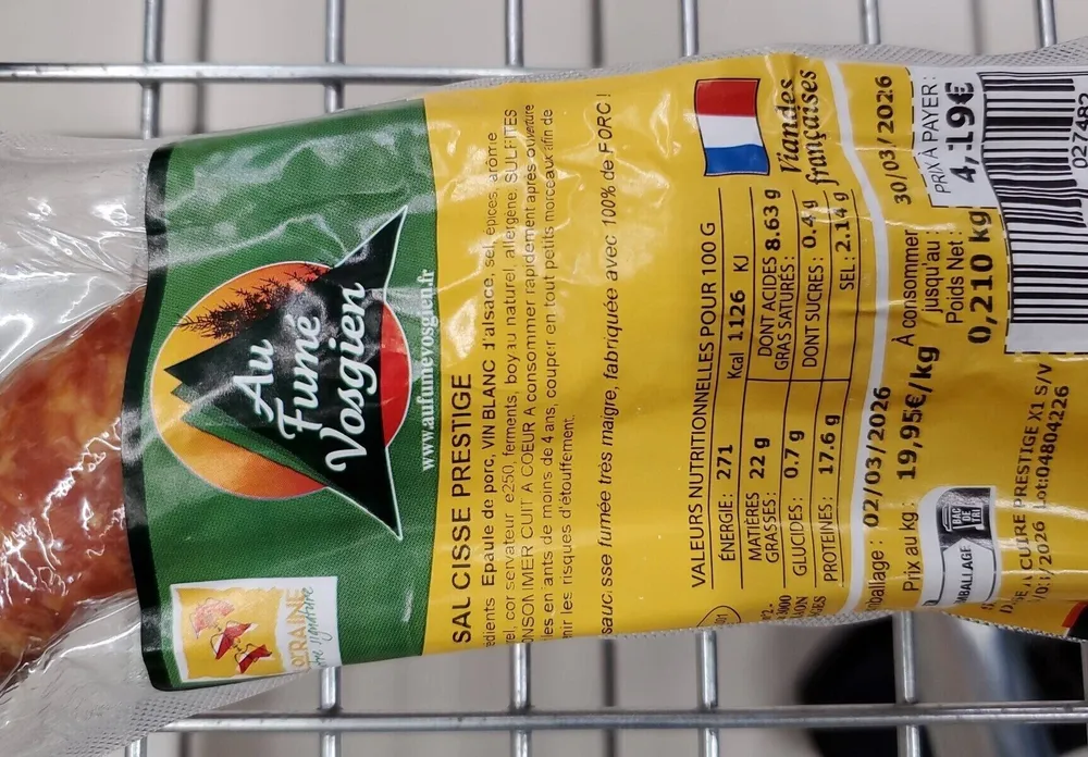 Saucisse prestige