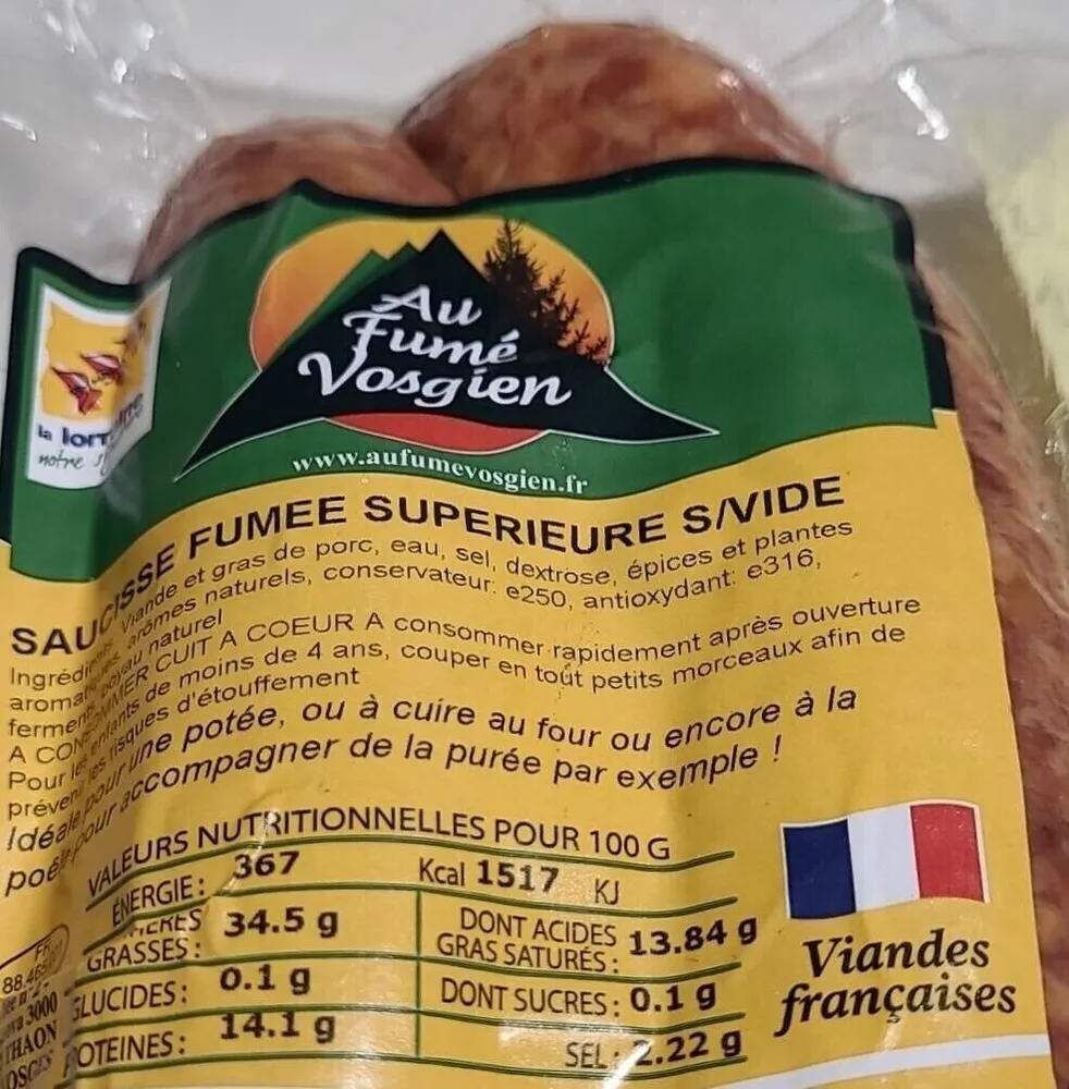 Saucisse fumée superieure
