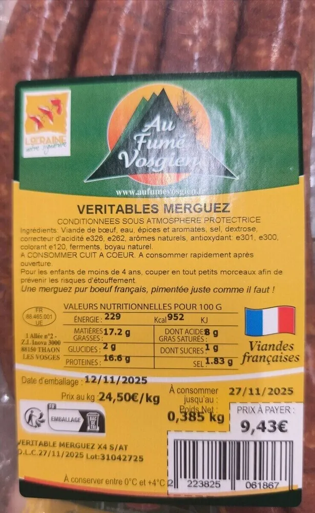 Véritables Merguez