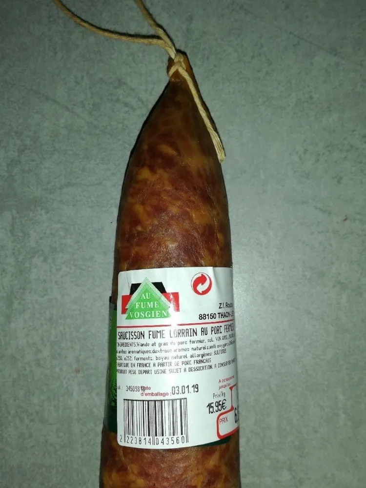Saucisson fumé Lorrain