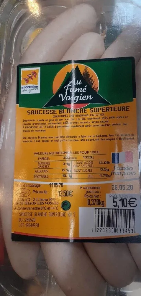 Saucisse blanche supérieure
