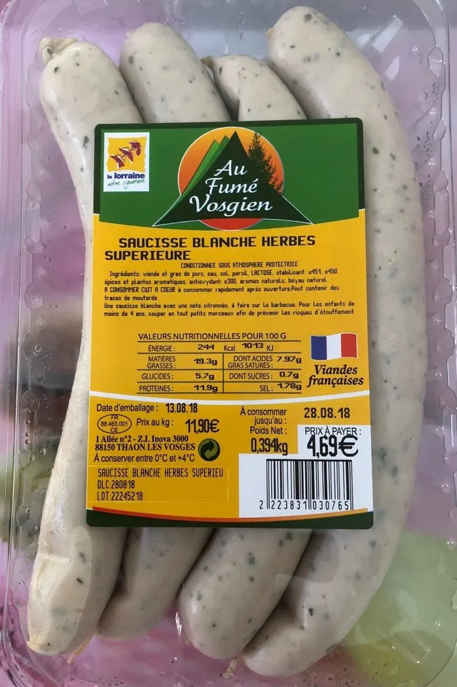 Saucisse blanche herbes superieure