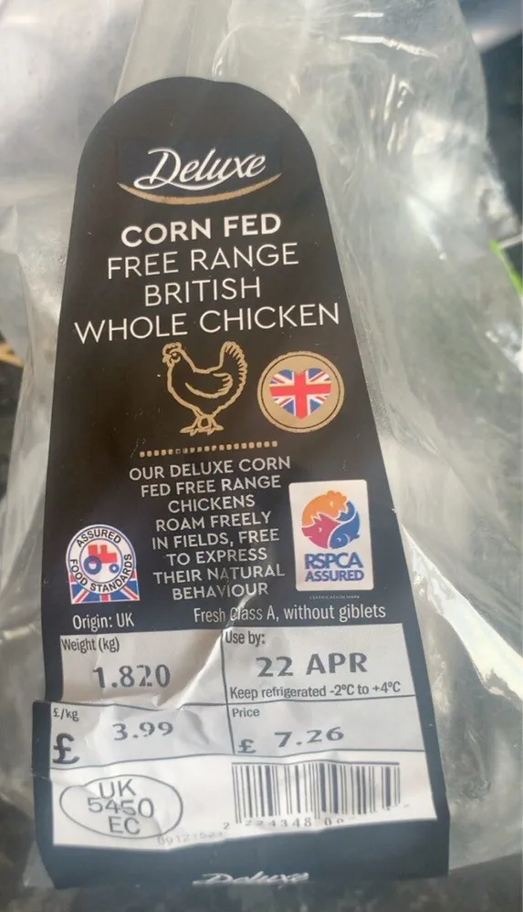 Whole Chicken Corn Fed