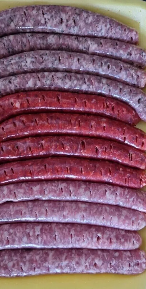 Chipo oignons persil, chipos nature, merguez