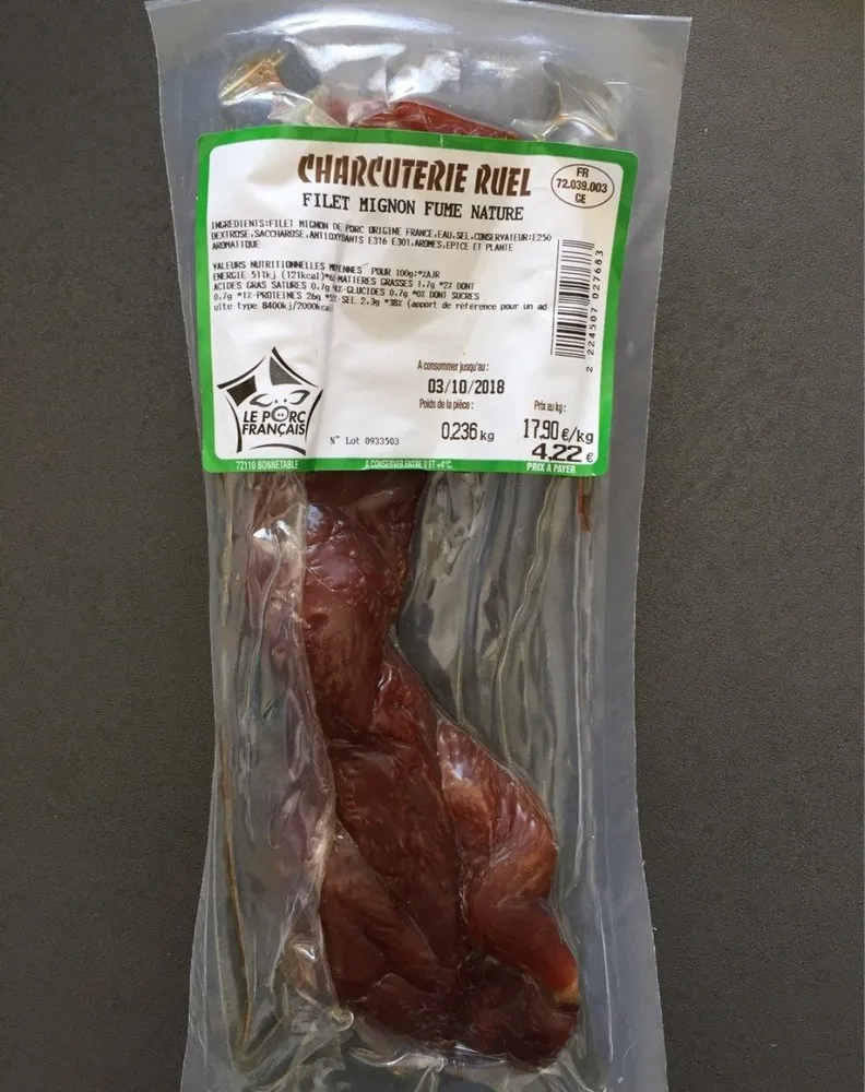 Filet mignon fumé nature