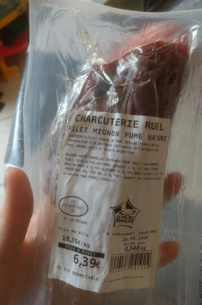 Filet mignon fumé nature