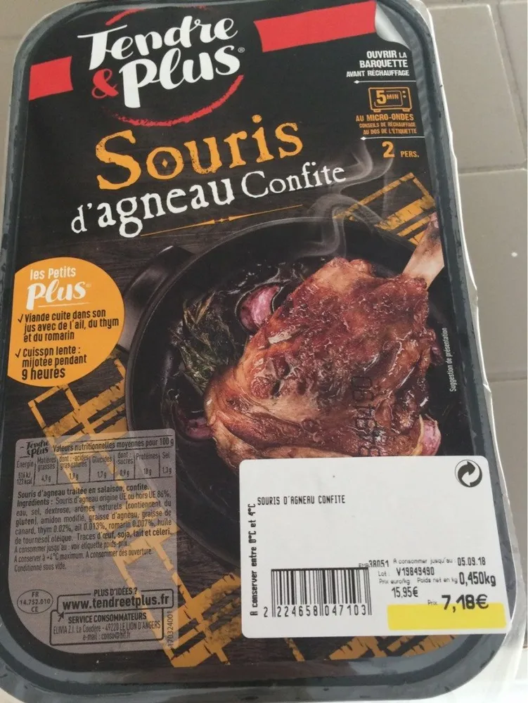 Souris d'agneau confite