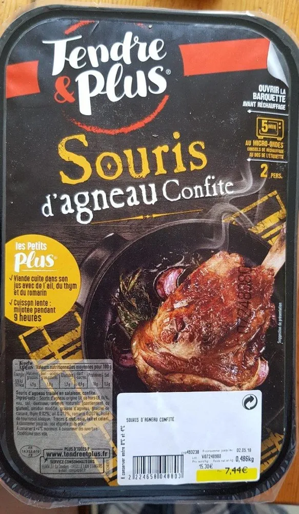 Souris d'agneau confite