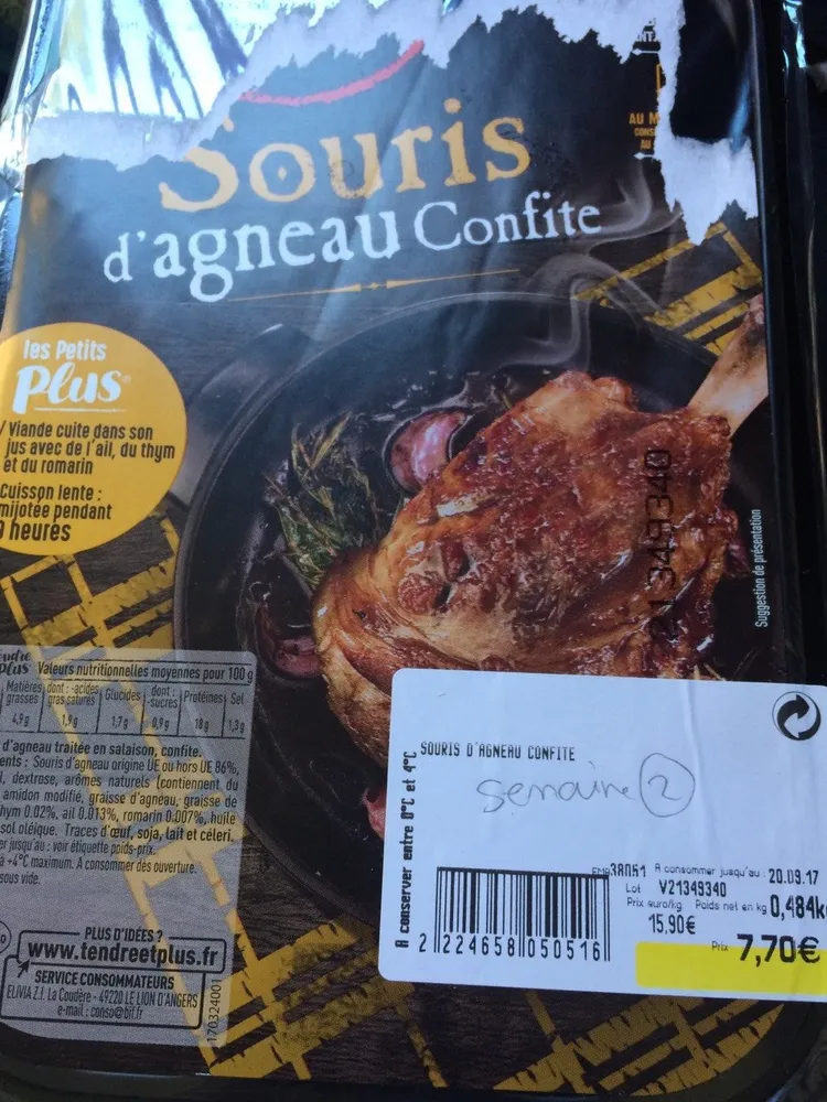 Souris d'Agneau confite