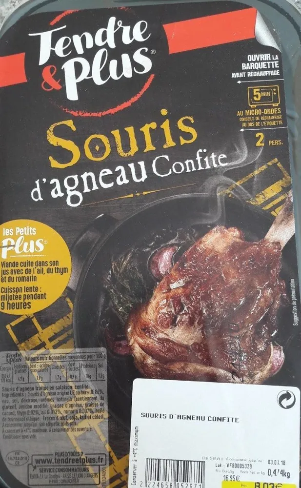 Souris d'agneau confite