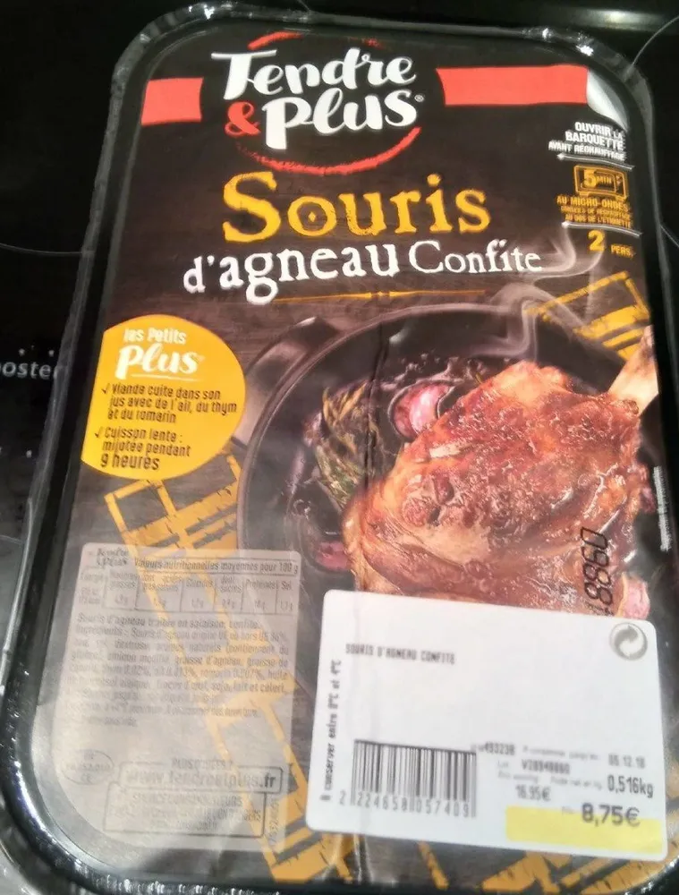 Souris d'agneau confite