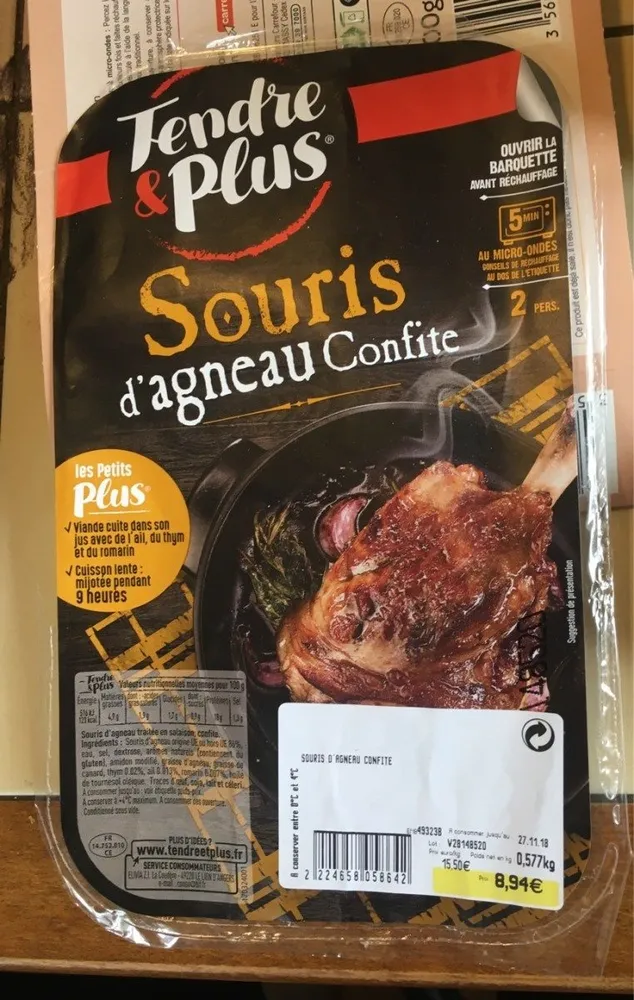 Souris d agneau confite