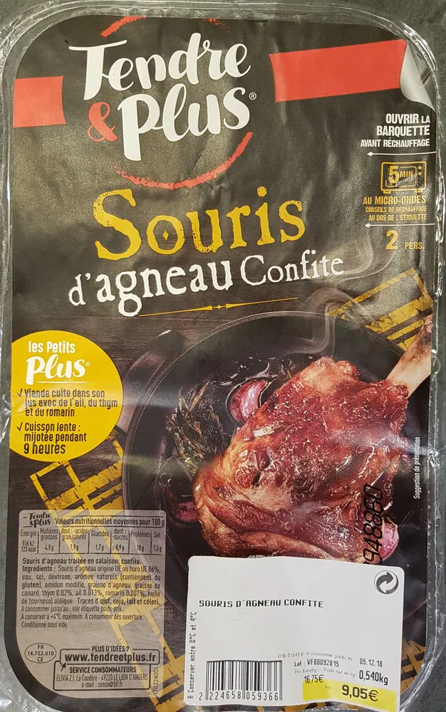 Souris d'agneau confite
