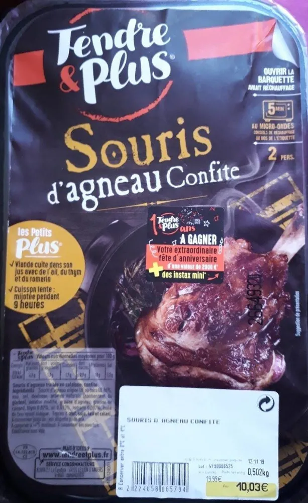 Souris d'agneau confite