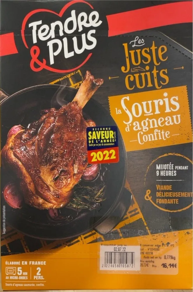 Les justes cuits la Souris d’agneau confite