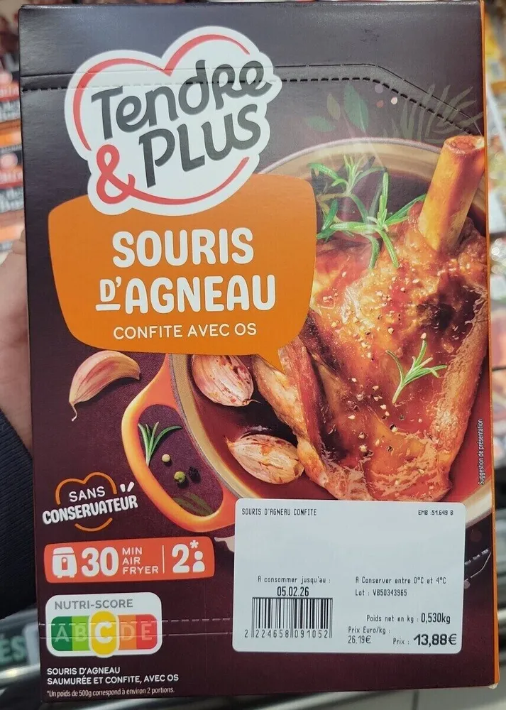 Souris d'agneau confite avec os