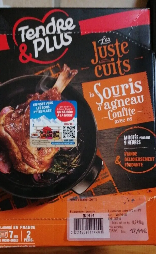 La souris d'agneau confite avec os