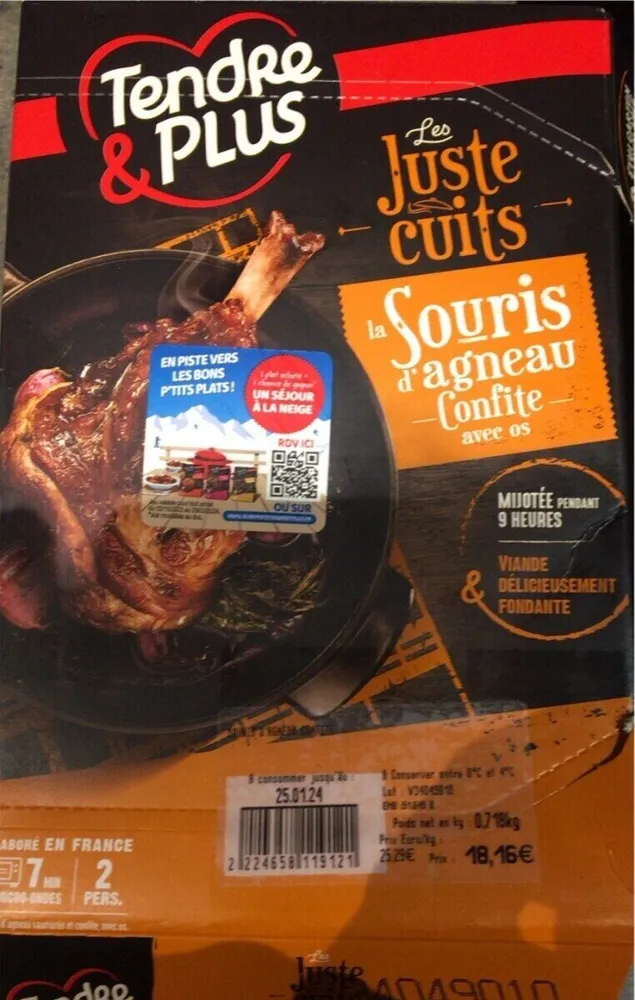 La souris d’agneau confite avec os