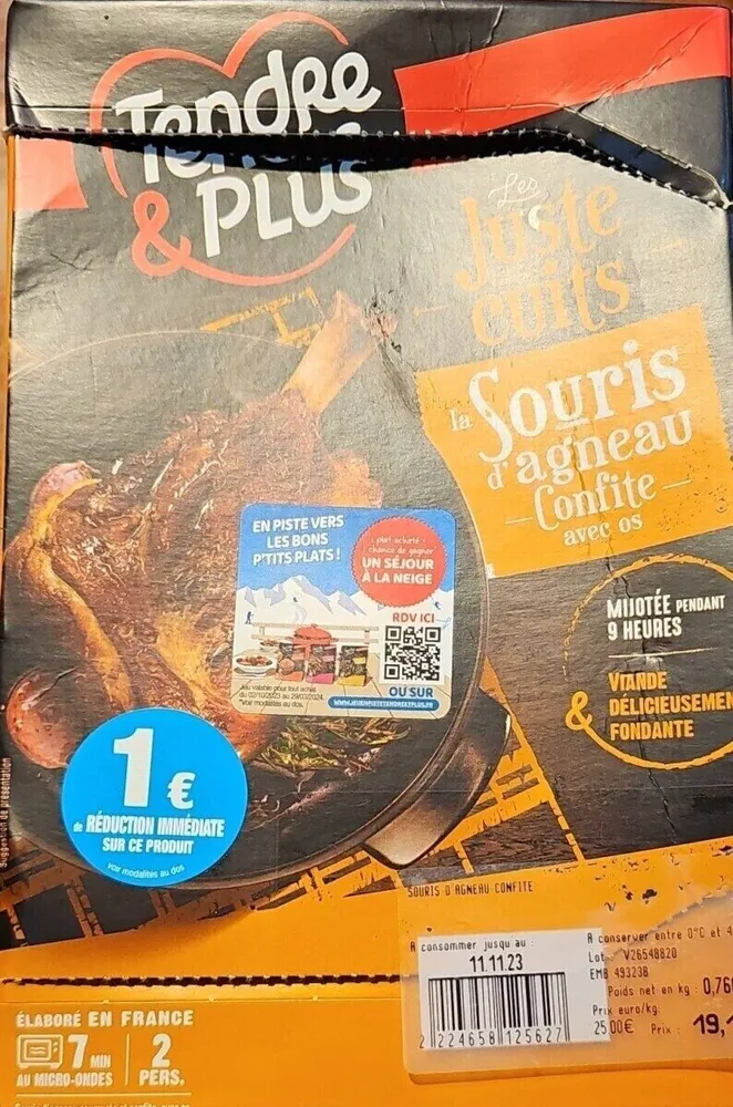 La souris d'agneau Confite avec os